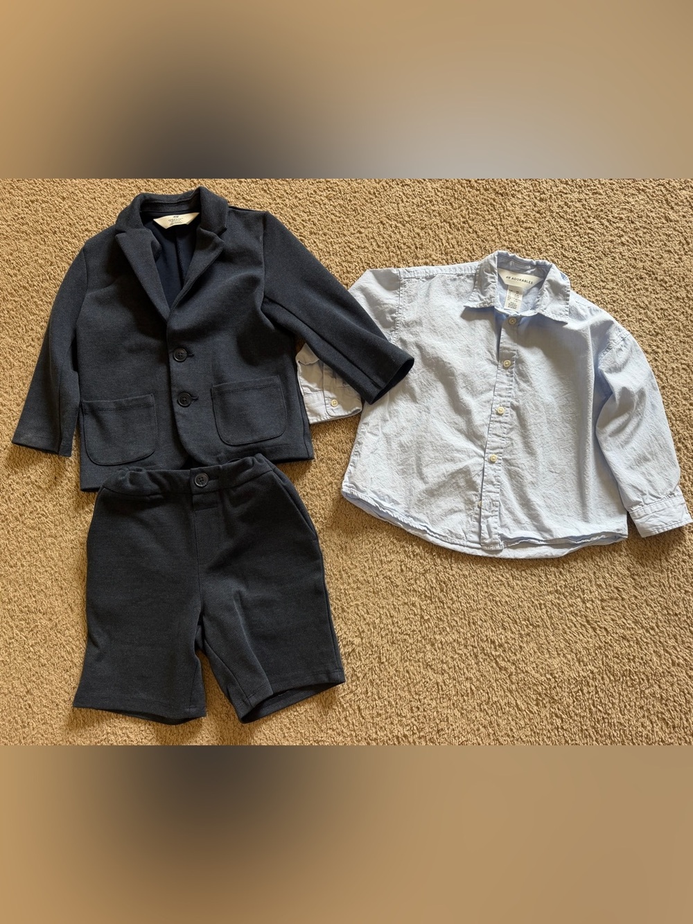 H&M Toddler Boys Navy Blazer and Shorts Set with Button-Up Shirt size 4T